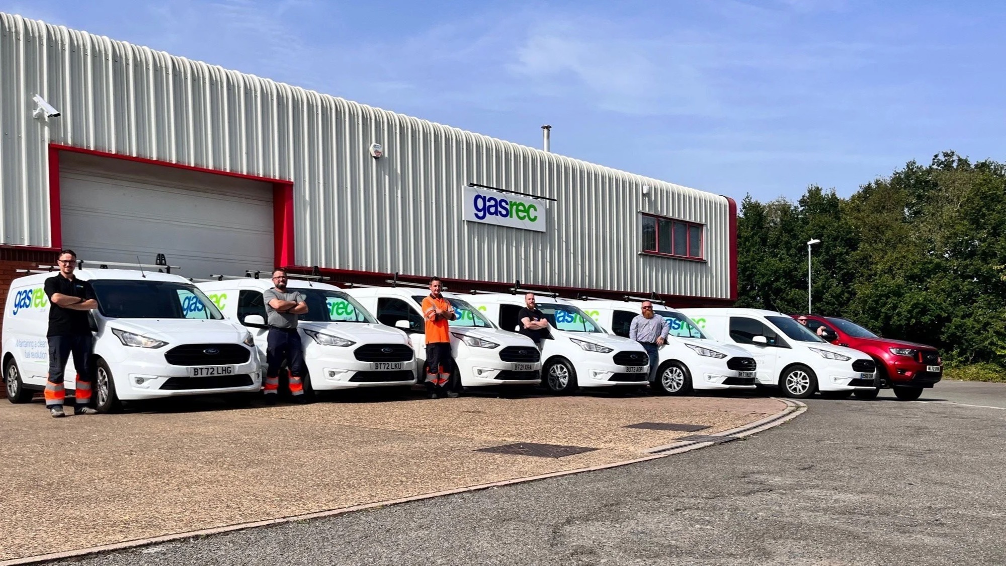 Gasrec engineers with their service vans